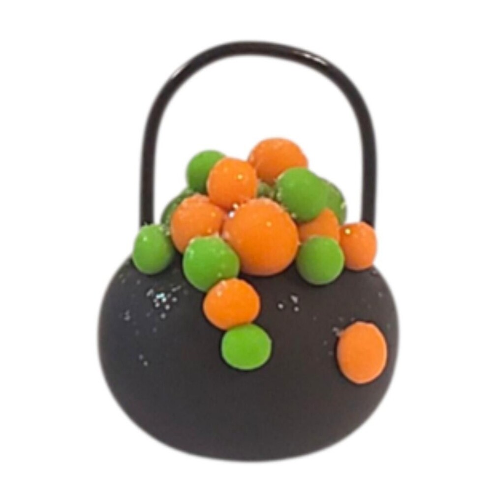 Witches Cauldron Handmade Polymer Clay Halloween Fall Décor Witch Black Kettle